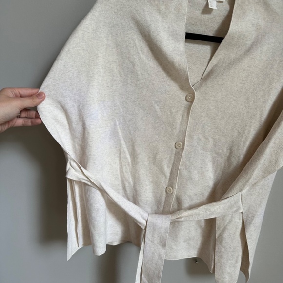 COS Cream Knit Tie Waist Kimono Sweater - Picture 3 of 4